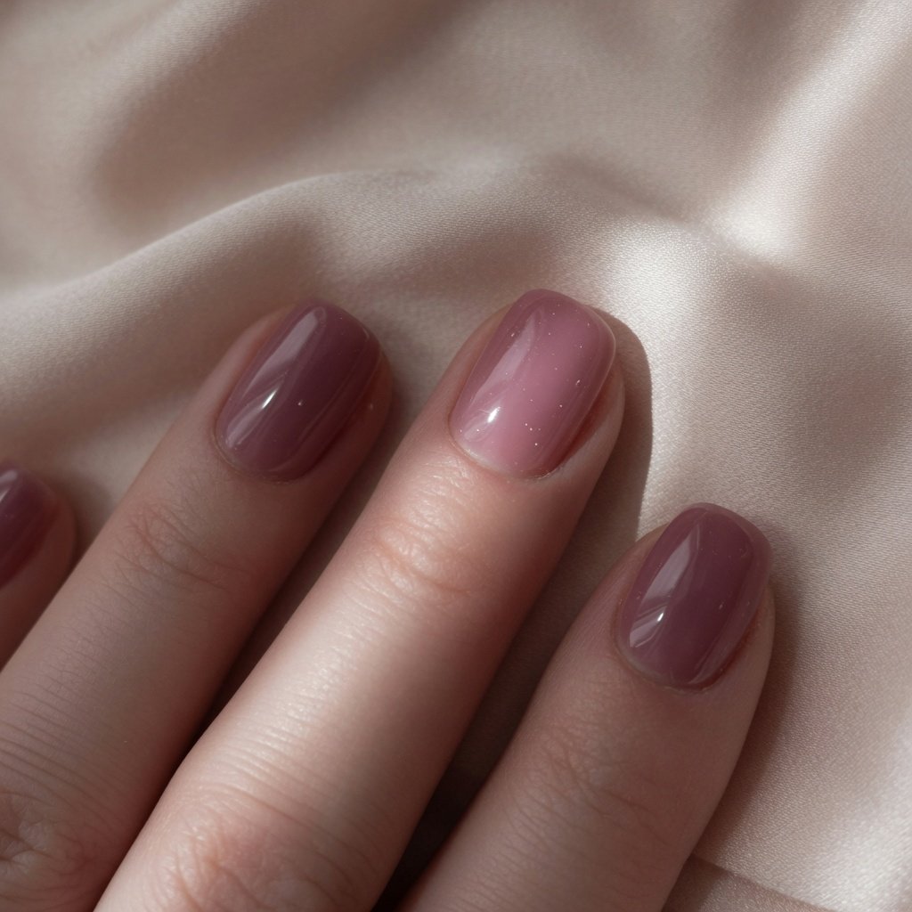Glossy dusty rose gel overlay